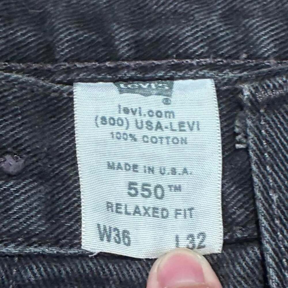 Vintage Levi's 550 Relaxed Fit Black Jeans Made in USA W36 L32